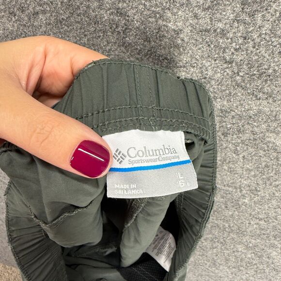 Columbia Cargo Shorts Women L Large Gray Mid Rise Elastic Waist Lined Pockets - Picture 4 of 6